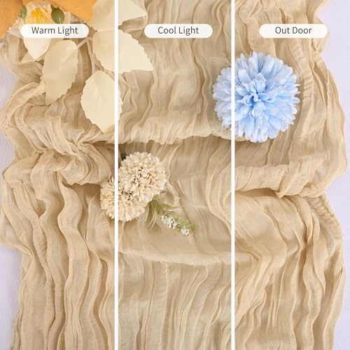 15 Pack Beige Table Runner 17 x 108inch Cheesecloth Table Runner Boho