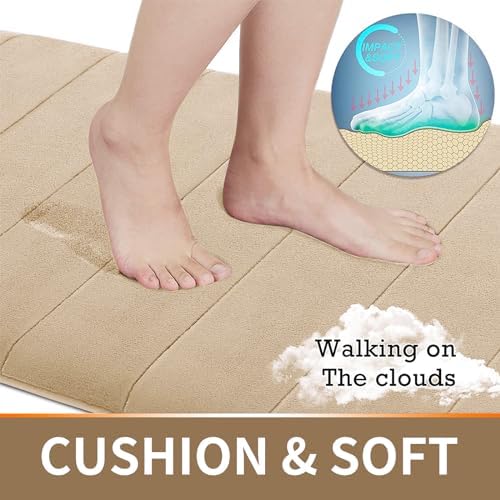 Yimobra 3 Pieces Memory Foam Bath Mat Sets, 31.5 x 19.8 + 17x24 and