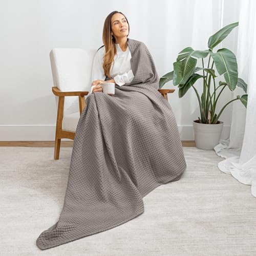 Comfy Cubs Waffle Blanket King, 108" x 90" - 100% Cotton Lightweight