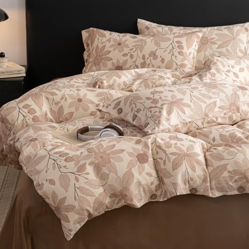 HighBuy Vintage Linen Duvet Cover Set Twin Size,100% Linen Cotton