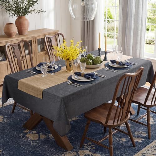 NOVILYS Rectangle Tablecloth with Linen Textured, 60 x 120 Inch