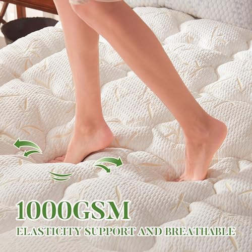 PRIMESOFT Queen Size Mattress Topper, Thick Pillow Top Mattress Pad,Up