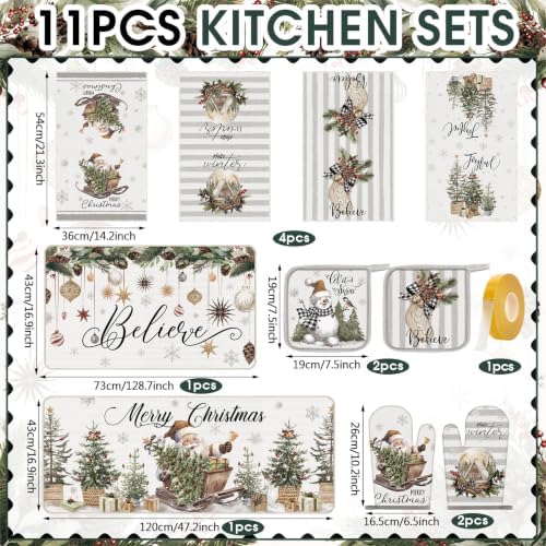 HunnmingRe 10 Pcs Neutral Christmas Kitchen Decor Accessories Set for