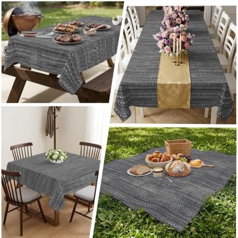 Grey Tablecloths 60" x 120”, Country Vintage Minimalist Solid Color