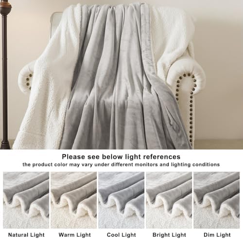 WDCOZY Sherpa Fleece Throw Blanket 60"x80", Soft Bed Blankets, Light
