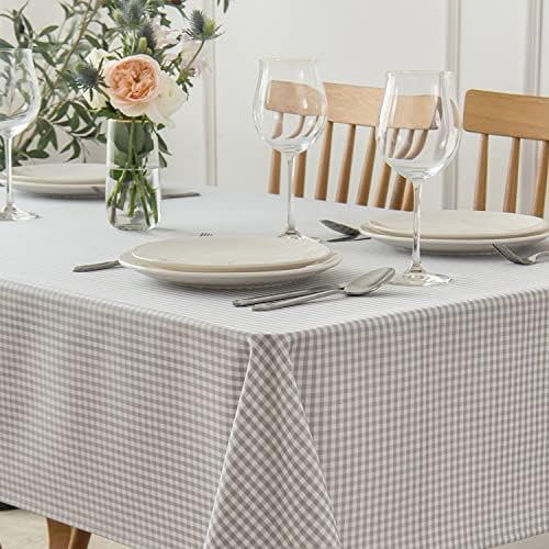maxmill Square Checkered Tablecloth Water Resistance Antiwrinkle