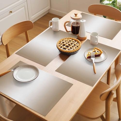 Placemats Set of 8, Beige White Ombre Woven Placemat, Linen Place Mats
