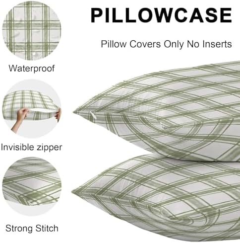 Pack of 2 Waterproof Outdoor Pillow Covers 24x24 Inch Decorative