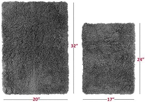 Clara Clark Bathroom Rugs, Ultra Soft Shaggy Bath Mats - 2 Piece Set