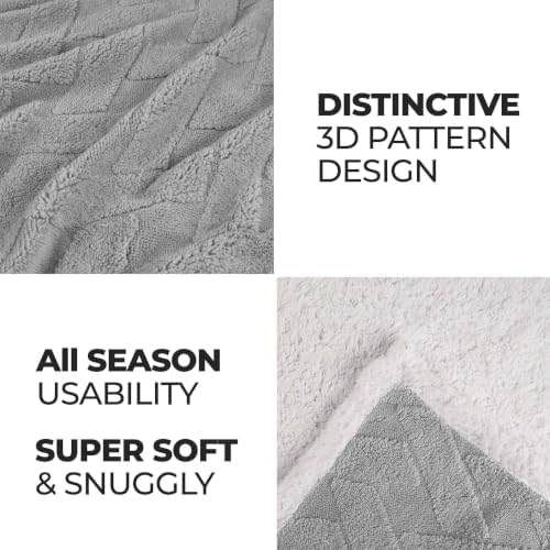 SUPERIOR Fleece Reversible Lattice Blanket, Decorative Blankets for