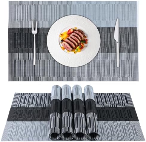 LIFEWEAR Placemat Set, Woven Table Placemats - 6 Pack