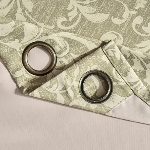 jinchan Sage Floral Curtians 108 Inch Room Darkening Grommet 2 Panels