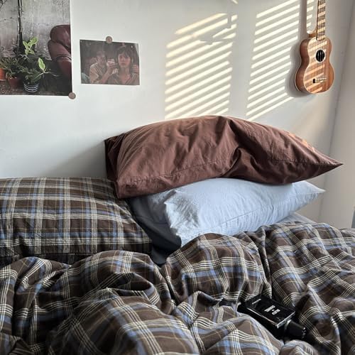 mixinni Vintage Buffalo Plaid Duvet Cover Set California King, 3 Piece