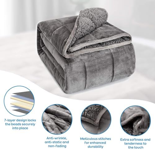 Cottonblue Weighted Blanket 25 lbs Queen Size for Adults 60x80 inches