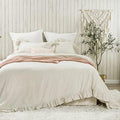 meadow park 100% Stone Washed Linen Duvet Cover Set 3 Pieces, King