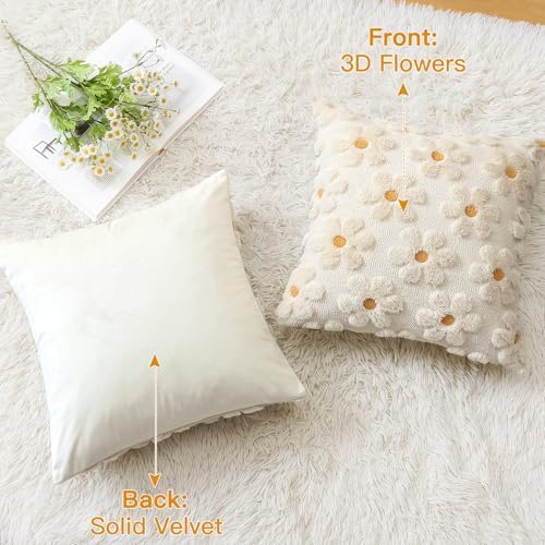 OTOSTAR Flowers Throw Pillow Covers Set of 2 Spring Summer Cushion
