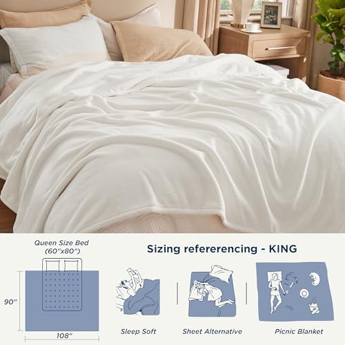 Bedsure Fleece King Size Blanket for Bed - GentleSoft Warm, Cozy, Soft