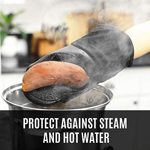 BPA-Free Soft Silicone 4 Piece Oven Mitts & Trivets Set - Ultra Heat