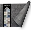 Place Mats Set of 4, Light Gray Leather Table Mats, Washable