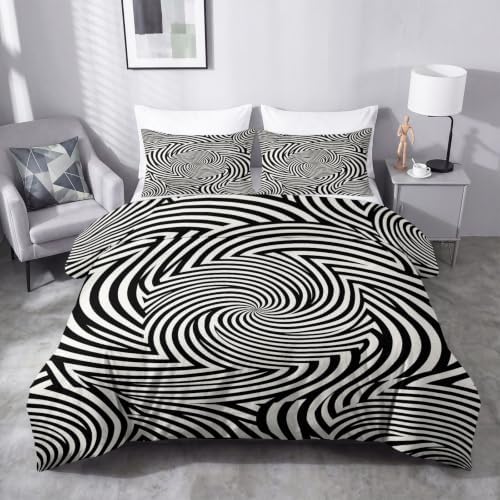 King Duvet Cover Set Soft Microfiber Abstraction Geometry
