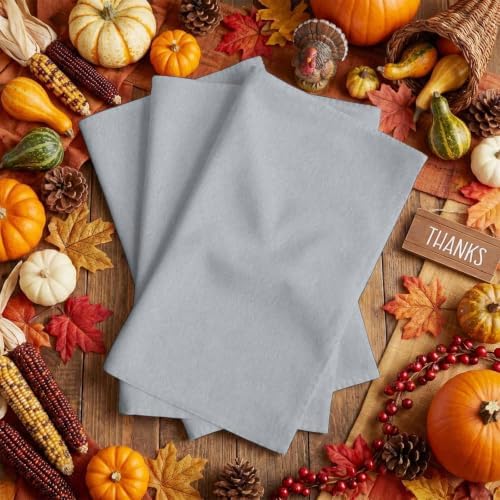 Gray Solid Color Kitchen Towels, 4 Pack Dish Towels for Kitchen