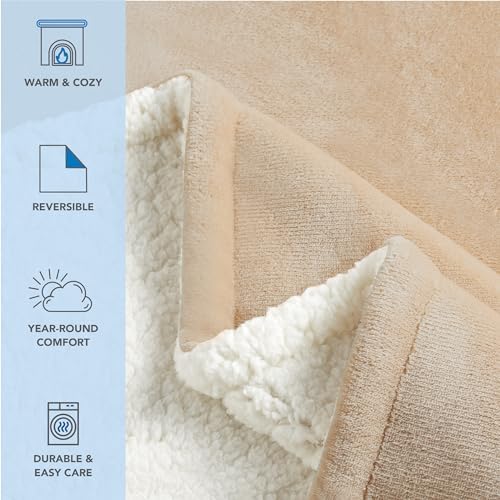 Arkwright Sherpa Fleece Throw Blanket - Plush Fluffy Warm Reversible