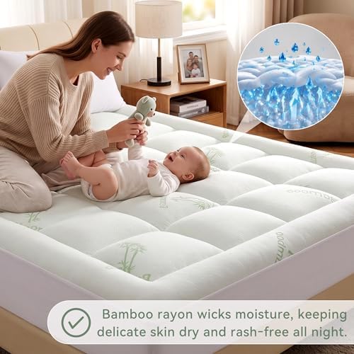Anluoer Queen Mattress Topper Memory Foam Pillow Top Mattress Pad
