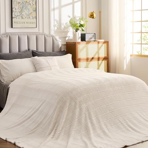 Oversized King Fleece Blanket 120x138 Inches, Seamless Soft Cozy 3D