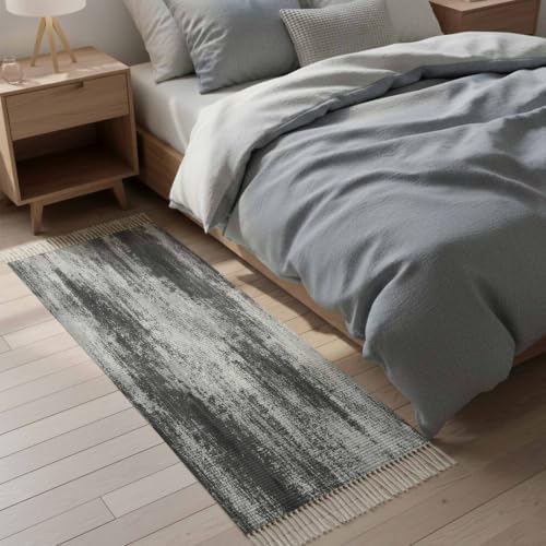 Vintage Abstract Hallway Runner Rug 2'x5', Minimalist Texture Art