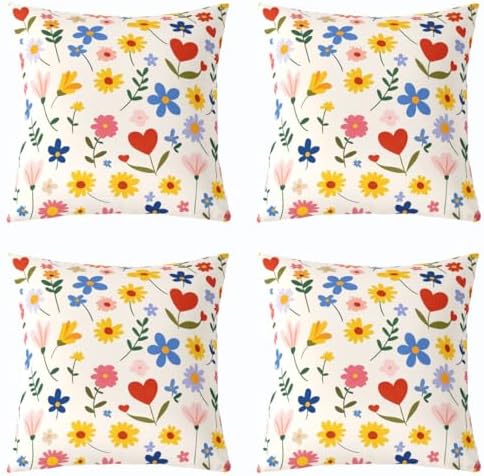 jejeloiu Cute Flower Throw Pillow Covers Set of 2 Floral Botanical