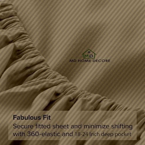 Extra Deep Pocket Twin Fitted Sheet Only, 100% Egyptian Cotton, High