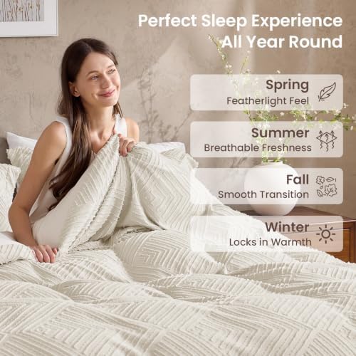 JOLLYVOGUE Duvet Cover Queen, 3-Piece, Ultra Soft Pre-Washed