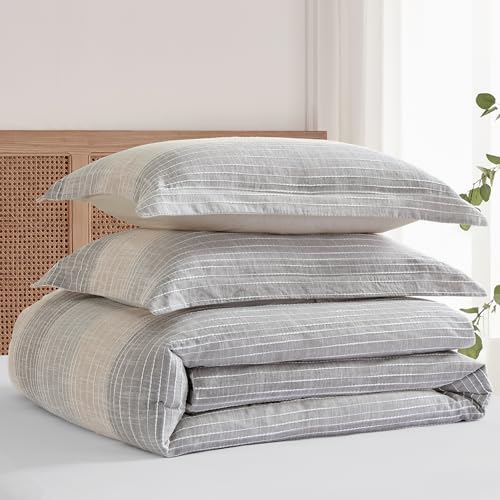 Levtex Home Sand Stripes Natural King Duvet Cover Set (106x94in) with