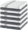 DecorRack 100% Cotton Kitchen Towels 12x12 in, Gray Set (Pack of 10)