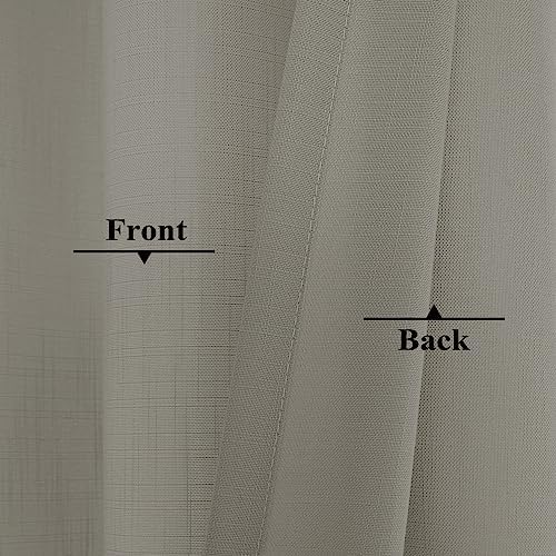 Frelement Linen Textured Curtains Pinch Pleat Curtains for Traverse