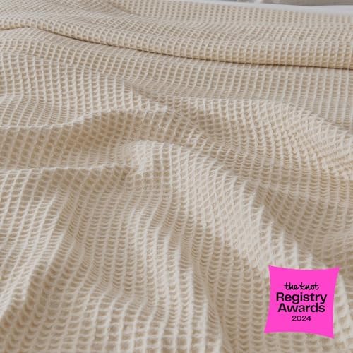100% Cotton Green Blanket Full/Queen Size for Bed - Breathable and