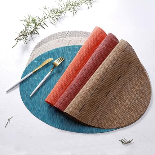Kitchen Placemats Set of 2 Woven, Decorative Table Mats Wipeable PVC