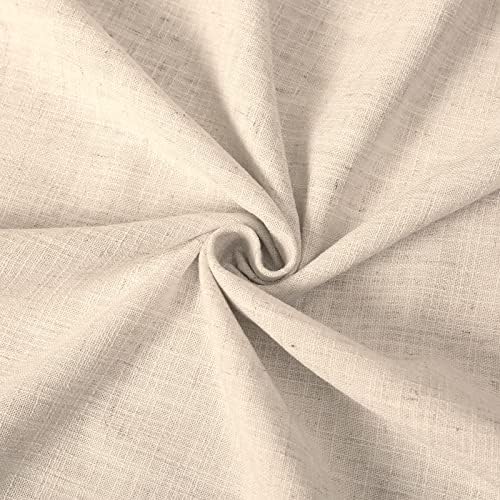 120 Inches Long Linen Room Darkening Rod Pocket Curtain, 2 Panels