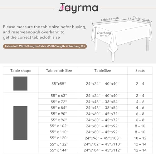 Grey Square Tablecloth 55 x 55 Inch Small Gray Linen Table Cloth for