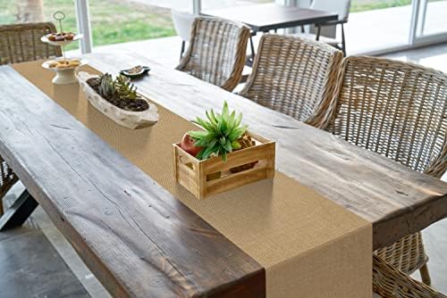 8 Pack Natural Burlap Table Runners,12 x 72 Inch Rustic Jute Table