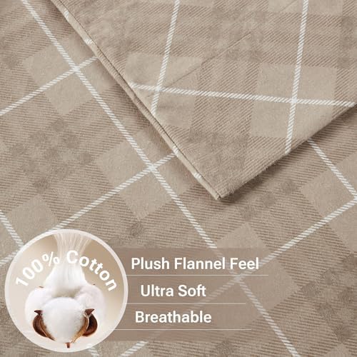 Sleep Philosophy Cozy Flannel Sheets 100% Cotton, King Sheet Set