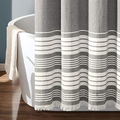 Lush Decor Nantucket Yarn Dyed Cotton Blend Tassel Fringe Shower