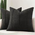 YCOLL Textured Boucle Throw Pillow Covers 18x18 Pack of 2 - Soft