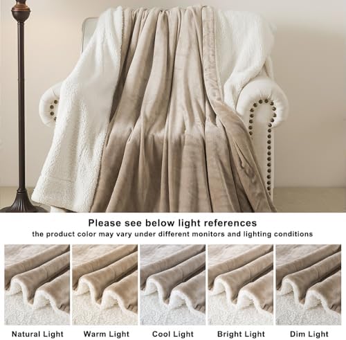 WDCOZY Sherpa Fleece Throw Blanket 108"x90", Soft Warm Bed Blankets