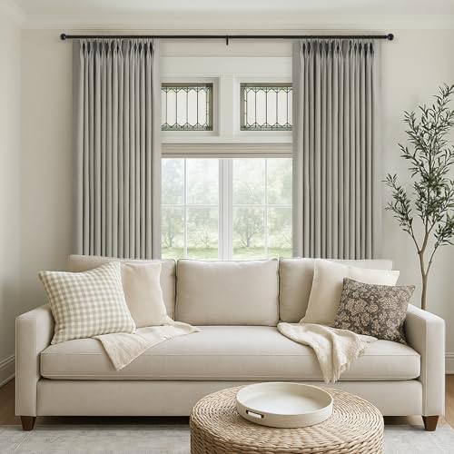108 Inch Long Curtains Pinch Pleated Curtains for Living Room 2 Panels