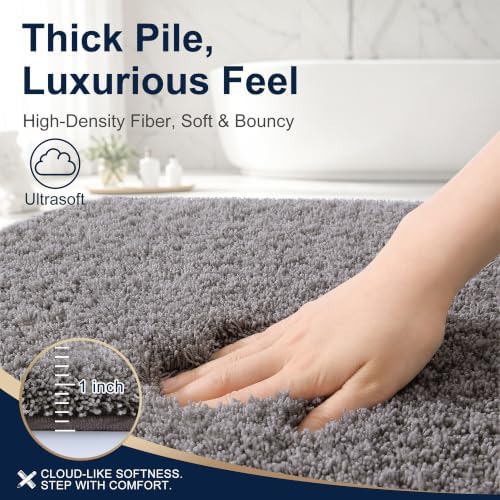 OLANLY Microfiber Bathroom Runner Rugs 59x20, Soft Bath Mat, Light