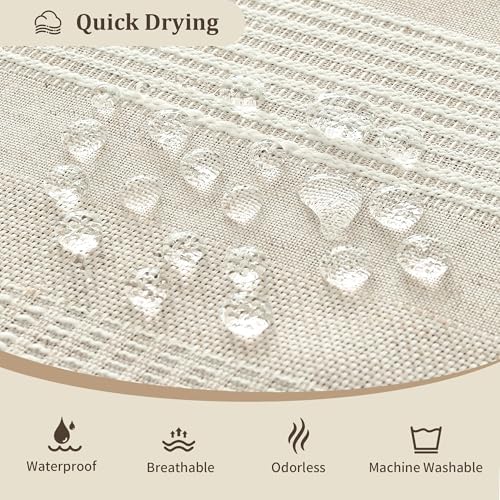 Siiluminisoy Linen Shower Curtain Boho Farmhouse Shower Curtain for