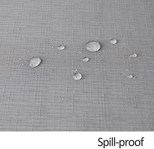 maxmill Faux Linen Texture Tablecloth Stain Resistant Waterproof