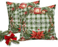 Merry Christmas Outdoor Waterproof Throw Pillow Covers Set of 2