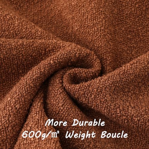 FUTEI Pack of 2 Boucle Textured Throw Pillow Covers 18x18 Inch, Rust